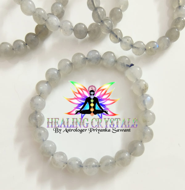 Labradorite Crystal Bracelet 6mm Round Beads AAA+ Quality [grayish color]