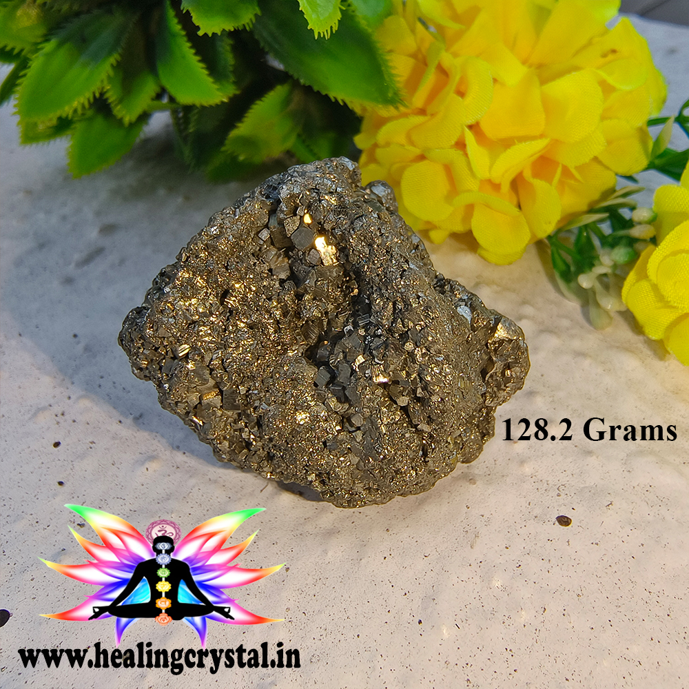 Gold Pyrite Crystal Raw 128.2 grams Peru