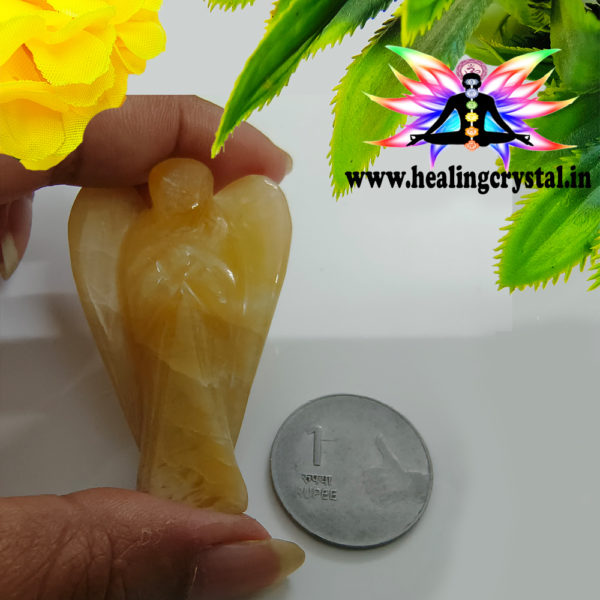 Yellow Agate Angel Crystal Statue 2inch Size