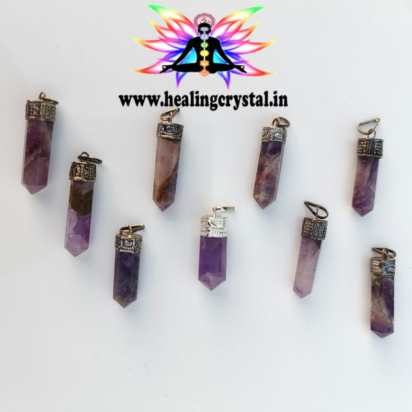 Amethyst Crystal Pencil Pendant (Light Purple Color)