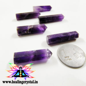 Amethyst Crystal Stone Pencil Point Wand 1inch approx (Single Piece)