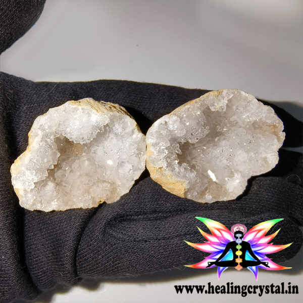 Clear Quartz Geode Crystal Raw Small Palm Size 48grams