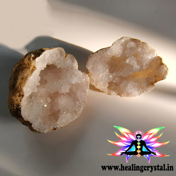 Clear Quartz Geode Crystal Raw Small Palm Size 52grams