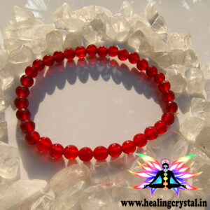 Carnelian Crystal Bracelet 6mm Faceted Beads