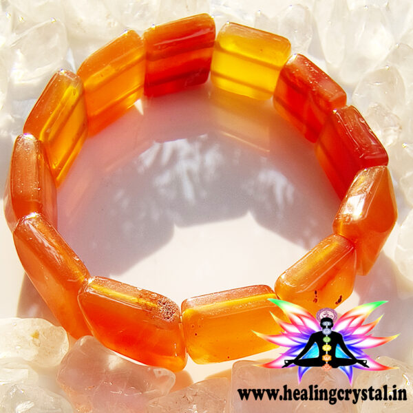 Carnelian Crystal Bracelet Broad Beads