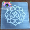 Selenite Crystal Charging Plate Om Mantra