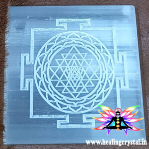 Selenite Crystal Charging Plate Shree Yantra Engrave Design